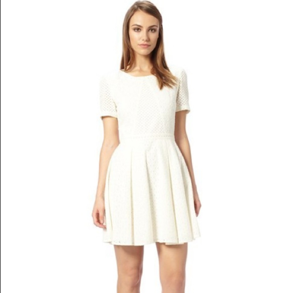 French connection white eyelet dress